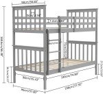 Panana Grey Wooden Bunk Bed for Kids