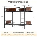 Space-Saving Metal Bunk Bed with Ladder and Guardrail
