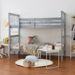 Panana Grey Wooden Bunk Bed for Kids