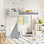 Metal Bunk Bed with Safety Rails and Ladders