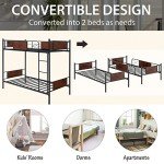 Space-Saving Metal Bunk Bed with Ladder and Guardrail