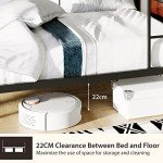 Space-Saving Metal Bunk Bed with Ladder and Guardrail