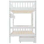 Merax Kids' Solid Pine Bunk Bed with Storage