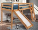 Kids' Solid Pine Mid Sleeper Bunk Bed with Slide