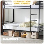 Bonnlo Space Saving Twin Over Twin Bunk Bed