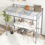 Metal Bunk Bed With Ladders And Guardrails