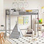 Metal Bunk Bed With Ladders And Guardrails