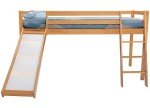 Kids' Solid Pine Mid Sleeper Bunk Bed with Slide