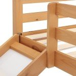 Kids' Solid Pine Mid Sleeper Bunk Bed with Slide