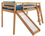 Kids' Solid Pine Mid Sleeper Bunk Bed with Slide
