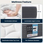 Yaheetech 3ft Pocket Sprung Memory Foam Mattress