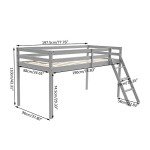 Panana Wooden Mid Sleeper Bunk Bed Frame - White