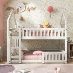 Merax Twin Bunk Bed with Ladder - White