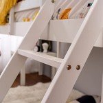 Panana Wooden Mid Sleeper Bunk Bed Frame - White