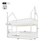 Merax Twin Bunk Bed with Ladder - White