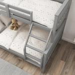 Blisswood Triple Bunk Bed In Grey Solid Pine