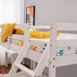 Panana Wooden Mid Sleeper Bunk Bed Frame - White