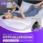 Extra Thick Double Mattress Topper With Hypoallergenic Filling