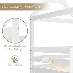 White Wooden Bunk Bed for Kids and Teens