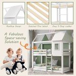 White Wooden Bunk Bed for Kids and Teens