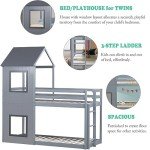 Gray Treehouse Bunk Bed for Kids