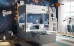 L-Shape Kids Bunk Bed with Underbed Workstation