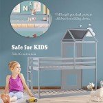 Gray Treehouse Bunk Bed for Kids