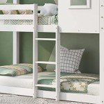 White Wooden Bunk Bed for Kids and Teens