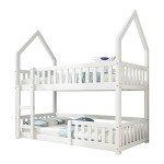 Merax Twin Bunk Bed with Ladder - White