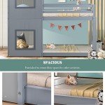 Gray Treehouse Bunk Bed for Kids