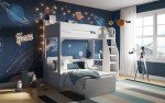 L-Shape Kids Bunk Bed with Underbed Workstation