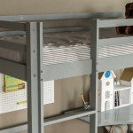 Grey Pine Loft Bunk Bed with Desk for Kids