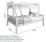 Blisswood Triple Bunk Bed Solid Pine Frame