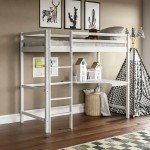 White High Sleeper Bunk Bed with Desk