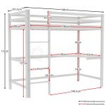 White High Sleeper Bunk Bed with Desk