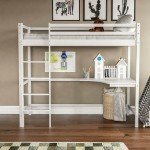 White High Sleeper Bunk Bed with Desk