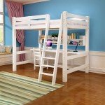 Solid Pine Wood Loft Bed with Desk