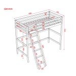 High Sleeper Bunk Bed with Desk – White Pine