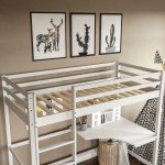 White High Sleeper Bunk Bed with Desk