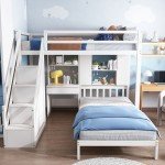 Bunk Bed with Stairs and Storage Desk