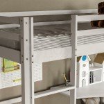 White High Sleeper Bunk Bed with Desk