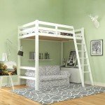 High Sleeper Bunk Bed with Desk – White Pine