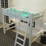 Solid Pine Wood Loft Bed with Desk