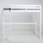 High Sleeper Bunk Bed with Desk – White Pine