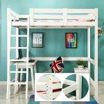 Solid Pine Loft Bed with Desk – Bunk Bed