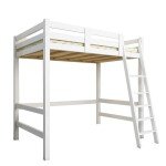 Solid Pine Wood Loft Bed with Desk
