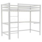 White High Sleeper Bunk Bed with Desk