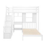 Bunk Bed with Stairs and Storage Desk