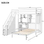 Bunk Bed with Stairs and Storage Desk