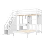 Bunk Bed with Stairs and Storage Desk